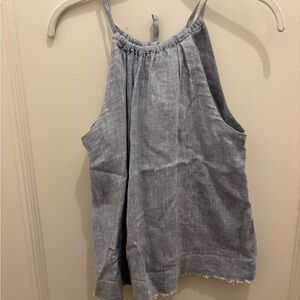 Anthropologie Maeve Linen Blue Sleeveless Top